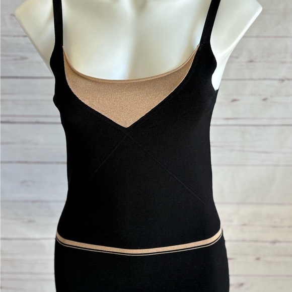 Alfani Tops - Alfani Womens Black Beige Body Con Layering Tank Top SMALL Sleeveless Cami NWT